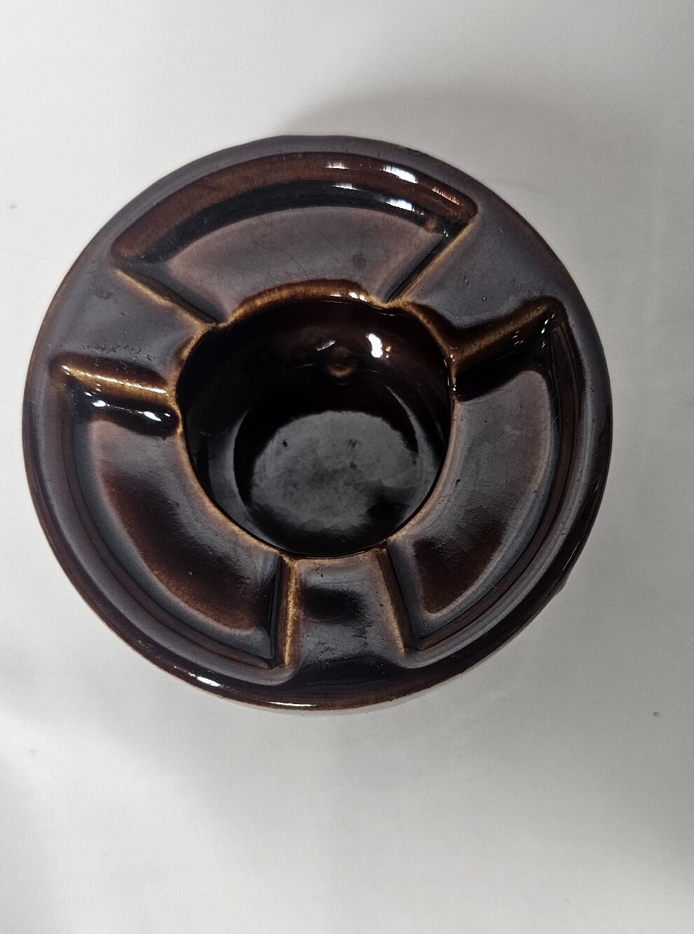 Vintage Brown Ceramic Teapot Warmer Fondue Burner Tea Light Holder Taiwan 4" - Picture 2 of 8
